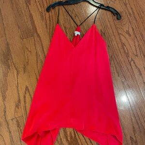 Milly size small crimson spaghetti strap silk tank